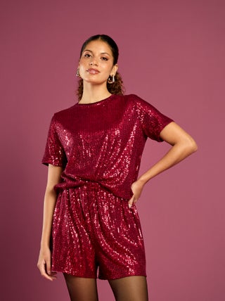 Feestelijke short met lovertjes