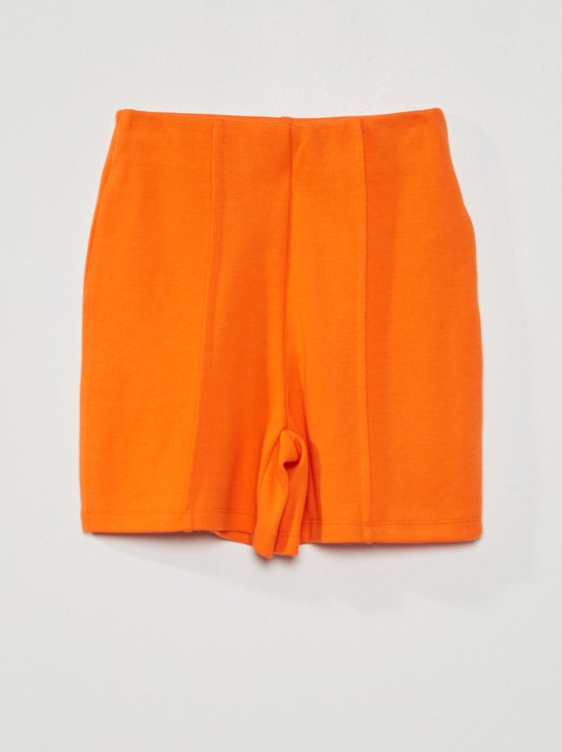 Fietsbroek met hoge taille ORANJE - Kiabi
