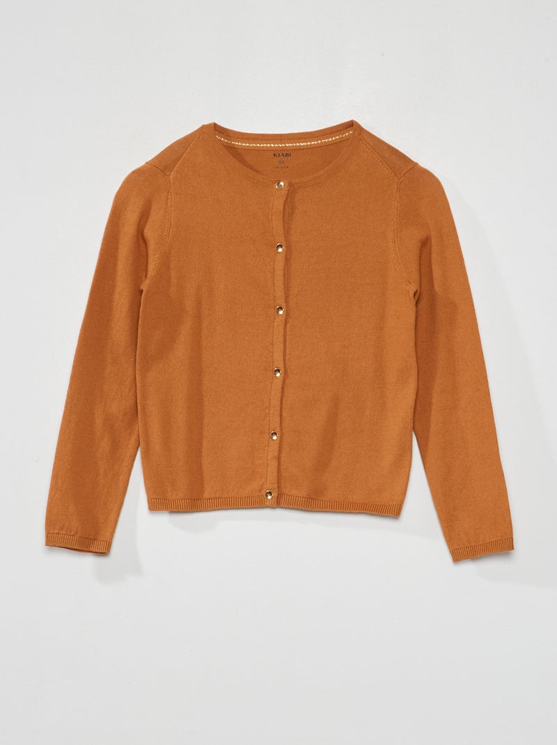 Fijngebreid vest BRUIN - Kiabi