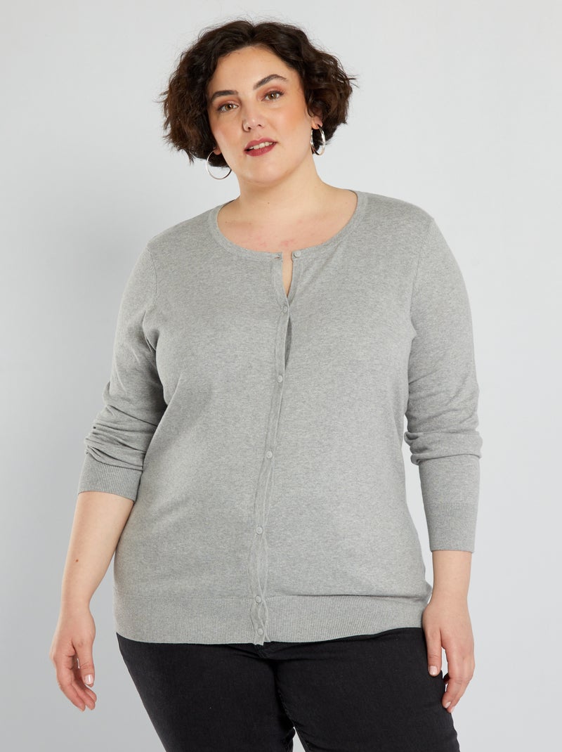 Fijngebreid vest GRIJS - Kiabi
