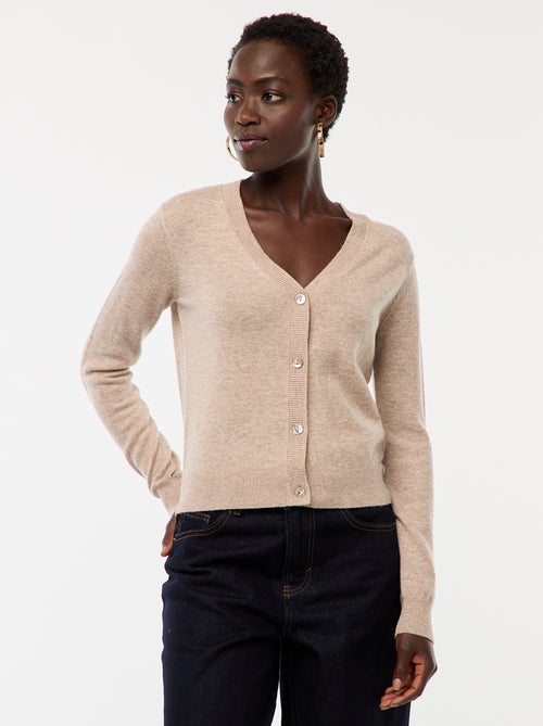 Fijngebreid vest met V-hals - Kiabi