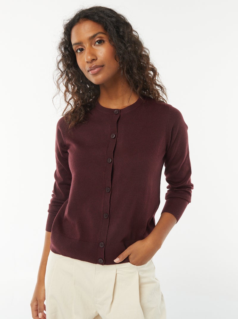 Fijngebreid vest Rood - Kiabi