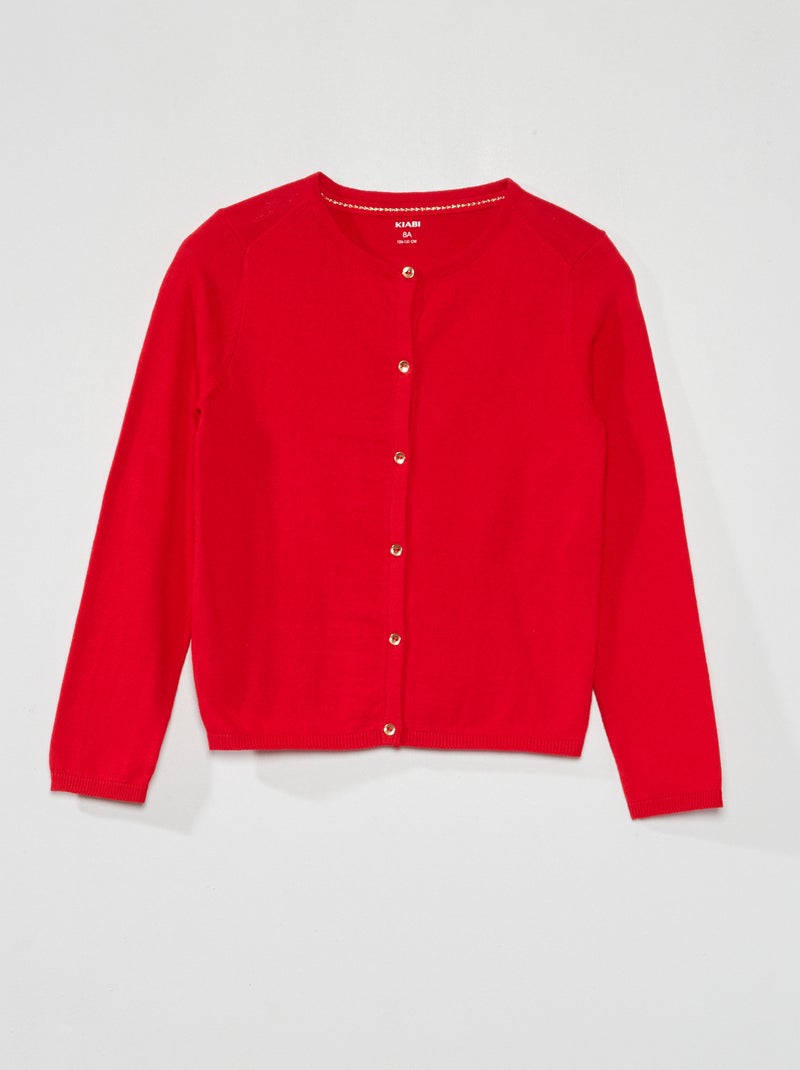 Fijngebreid vest rood - Kiabi