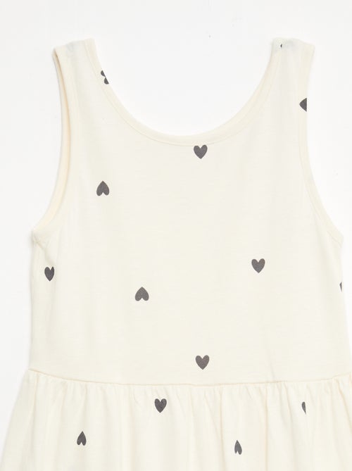 Fijngebreide jurk met dunne bandjes en all-over print van katoen - Kiabi