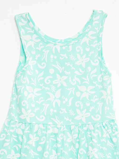 Fijngebreide jurk met dunne bandjes en all-over print van katoen - Kiabi