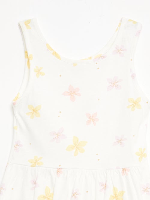 Fijngebreide jurk met dunne bandjes en all-over print van katoen - Kiabi