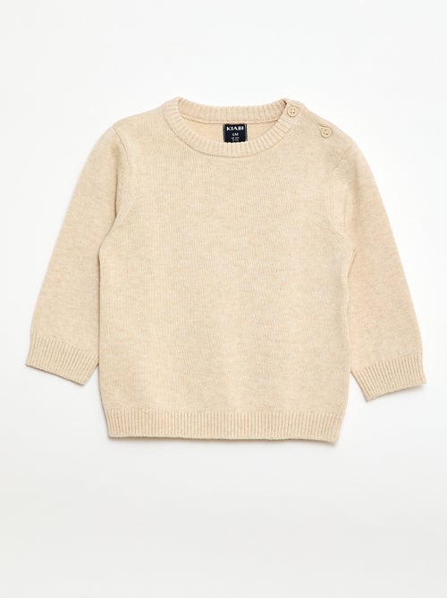 Fijngebreide trui met knoopsluiting bij de hals - Kiabi