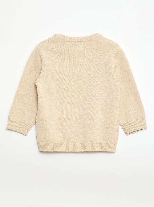 Fijngebreide trui met knoopsluiting bij de hals - Kiabi