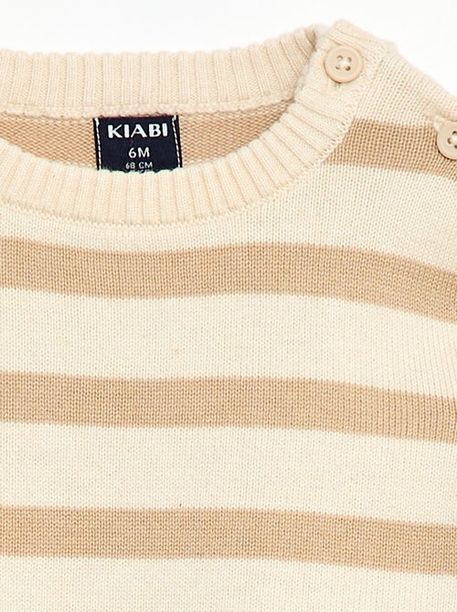 Fijngebreide trui met knoopsluiting bij de hals - Kiabi