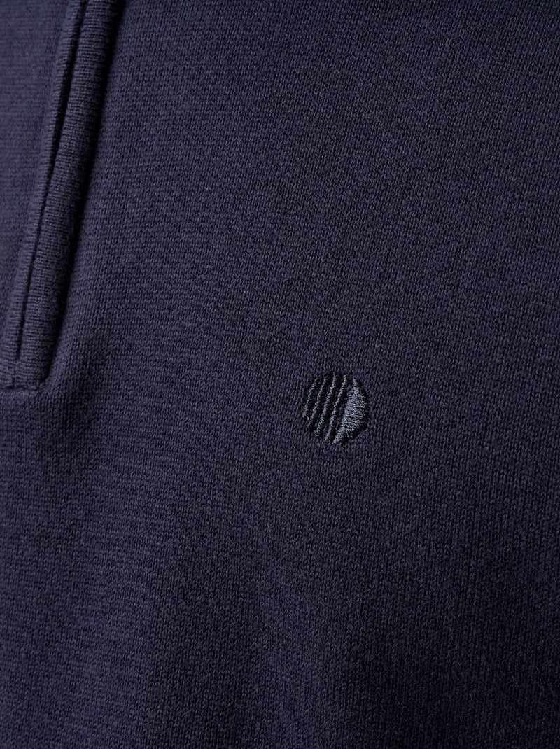 Fijngebreide trui met ritskraag Blauw - Kiabi