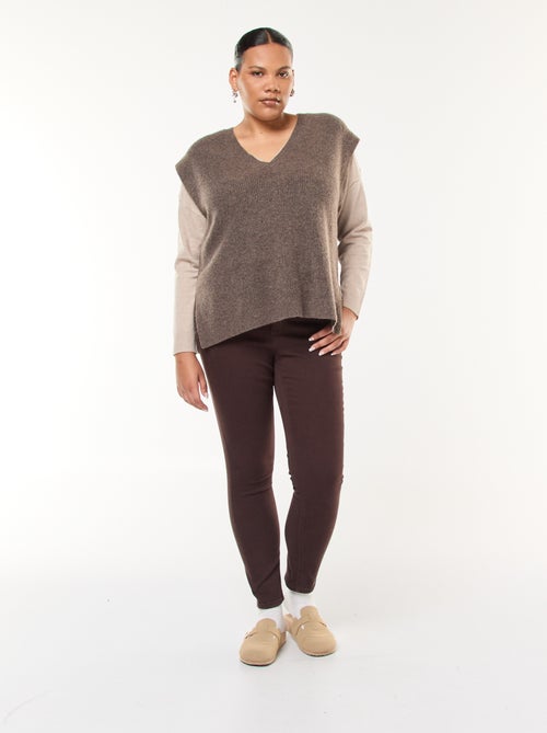 Fijngebreide trui met V-hals - Kiabi