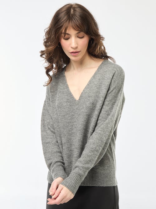 Fijngebreide trui met V-hals 'JDY' - Kiabi