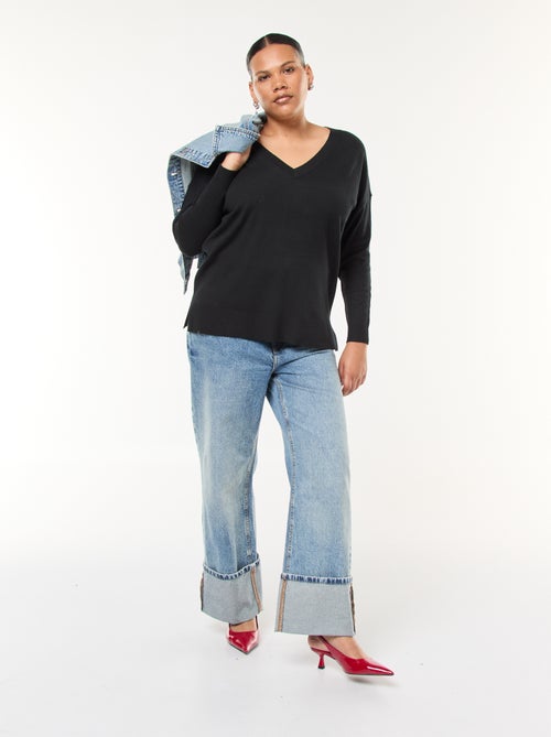 Fijngebreide trui met V-hals - Kiabi