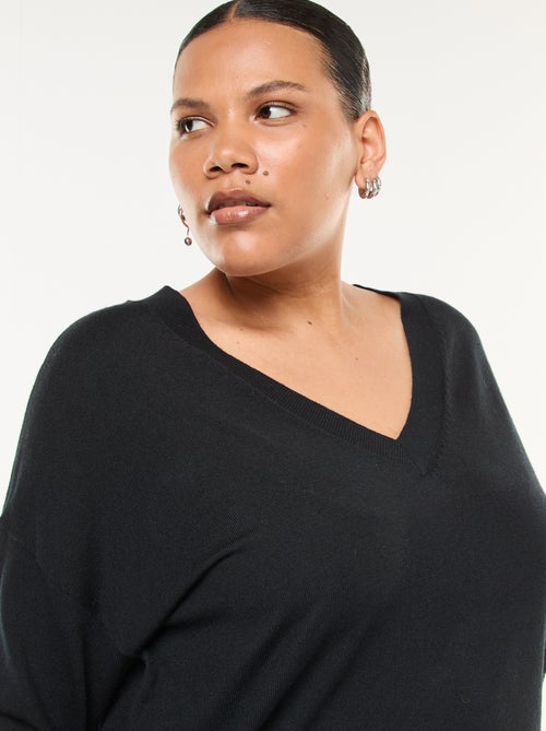 Fijngebreide trui met V-hals - Kiabi