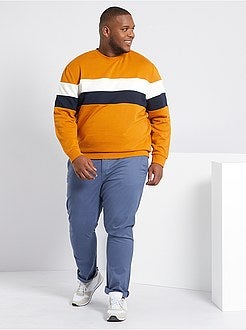 Herenmode grote maten - Fitted chinobroek van stretch twillstof - Kiabi