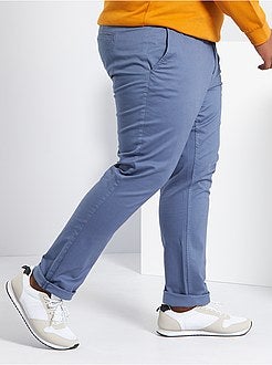 Herenmode grote maten - Fitted chinobroek van stretch twillstof - Kiabi