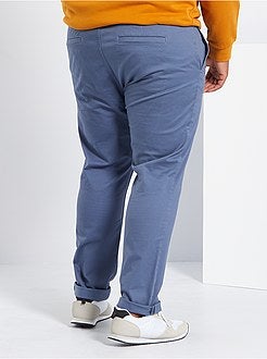 Herenmode grote maten - Fitted chinobroek van stretch twillstof - Kiabi