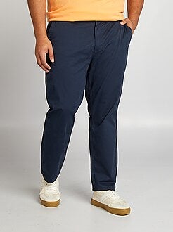 Herenmode grote maten - Fitted chinobroek van stretch twillstof - Kiabi