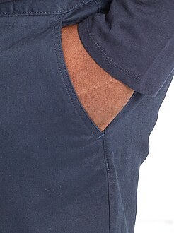 Herenmode grote maten - Fitted chinobroek van stretch twillstof - Kiabi