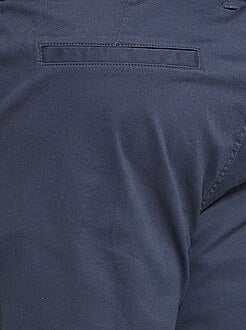 Herenmode grote maten - Fitted chinobroek van stretch twillstof - Kiabi