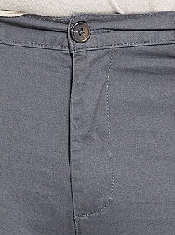 Herenmode grote maten - Fitted chinobroek van stretch twillstof - Kiabi