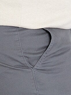 Herenmode grote maten - Fitted chinobroek van stretch twillstof - Kiabi