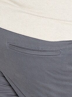 Herenmode grote maten - Fitted chinobroek van stretch twillstof - Kiabi