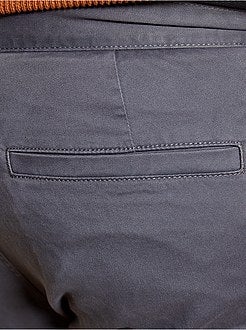 Herenmode grote maten - Fitted chinobroek van stretch twillstof - Kiabi