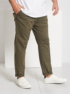 Fitted chinobroek van stretch twillstof - Kiabi