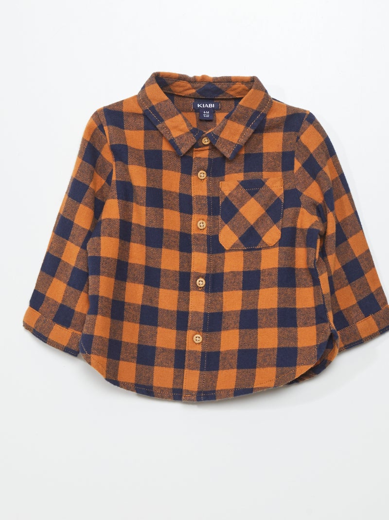 Flanellen blouse BRUIN - Kiabi