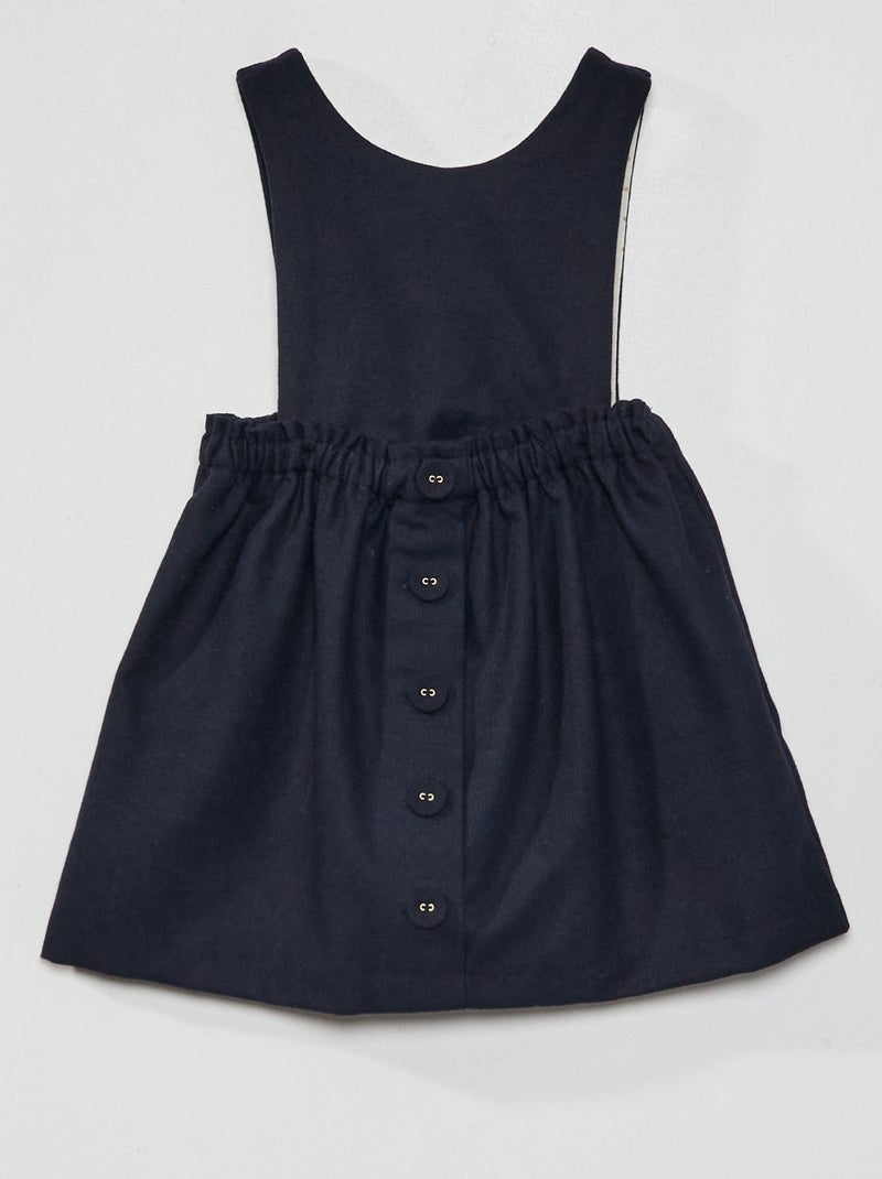 Flanellen jurk met voering met leuk motiefje BLAUW - Kiabi