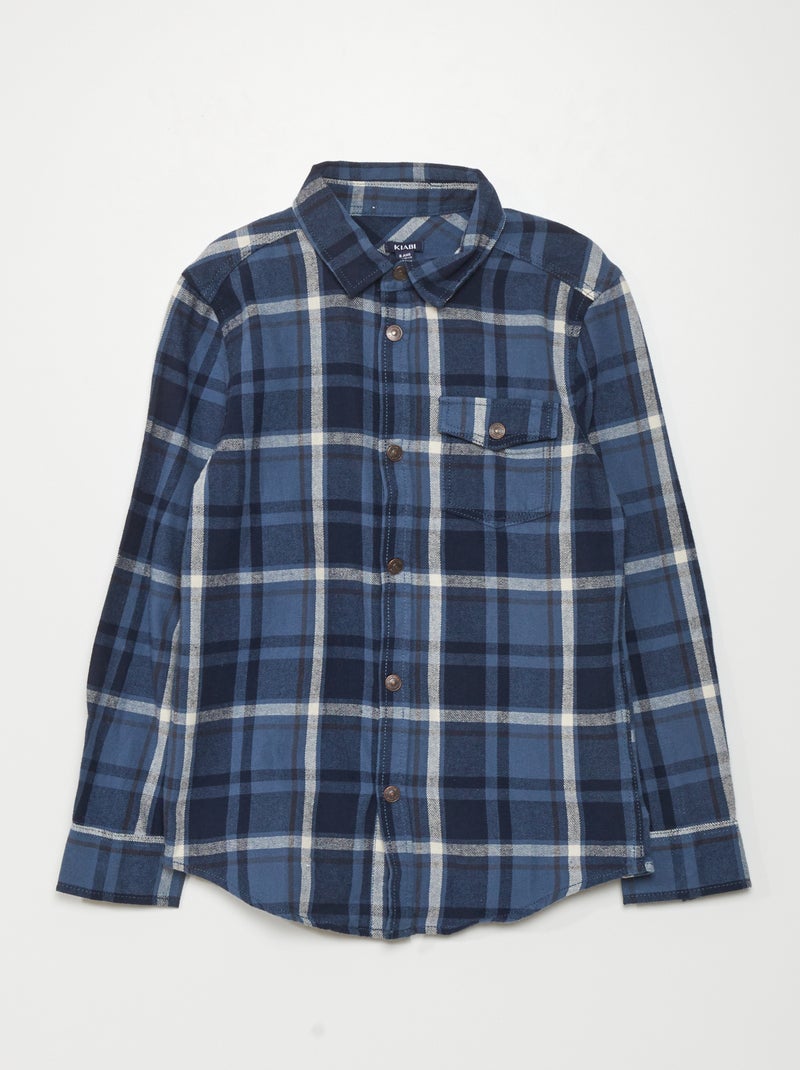 Flanellen overhemd BLAUW - Kiabi
