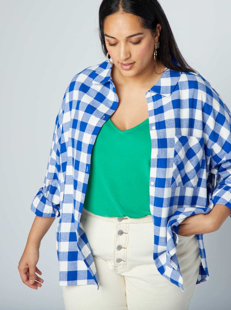 Flanellen overhemd BLAUW - Kiabi