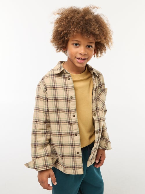 Flanellen overhemd met voering - Kiabi