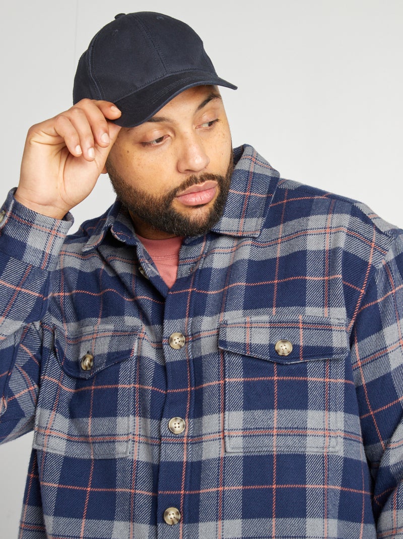 Flanellen overshirt BLAUW - Kiabi