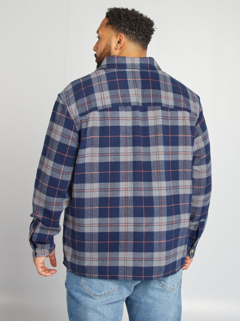 Flanellen overshirt BLAUW - Kiabi