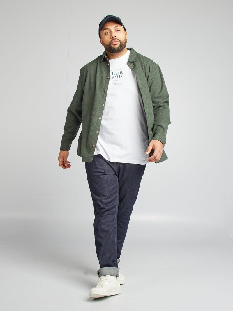 Flanellen overshirt  KAKI - Kiabi