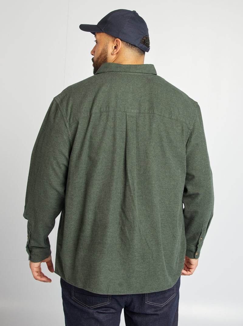 Flanellen overshirt  KAKI - Kiabi