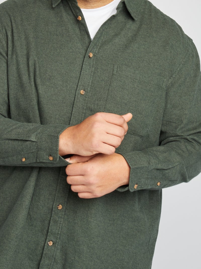 Flanellen overshirt  KAKI - Kiabi