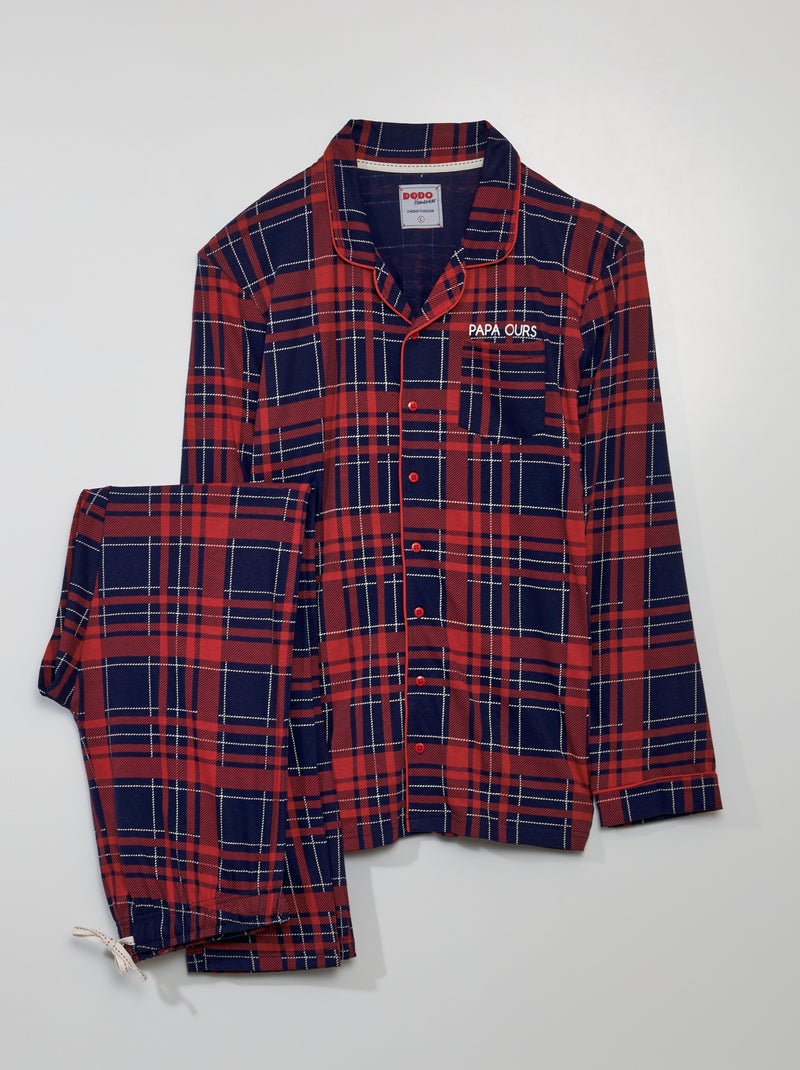 Flanellen pyjama | Hemd + broek - 2-delig ROOD - Kiabi