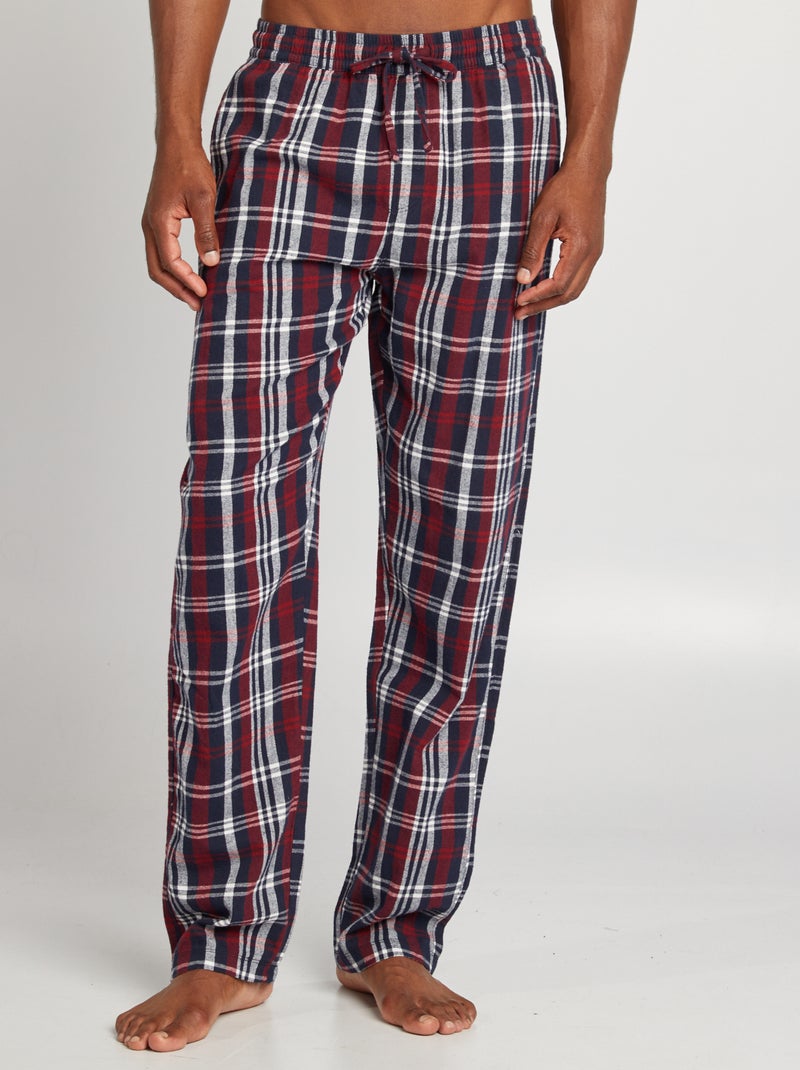 Flanellen pyjamabroek ROOD - Kiabi