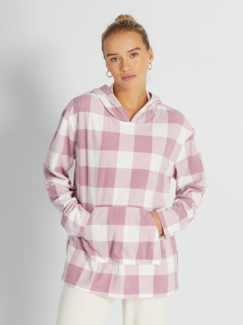 Flanellen pyjamatop WIT - Kiabi