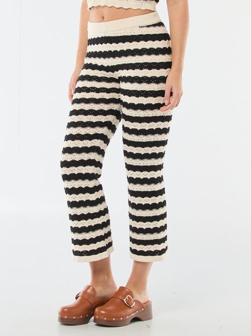 Flare broek van gehaakte stof - Kiabi