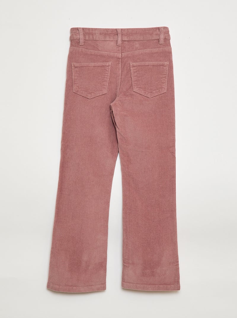 Flare broek van velours Rose - Kiabi