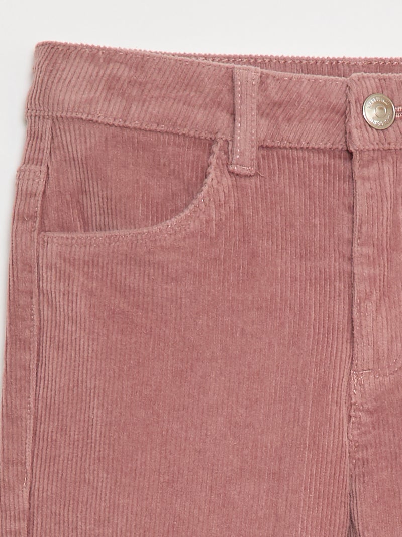 Flare broek van velours Rose - Kiabi
