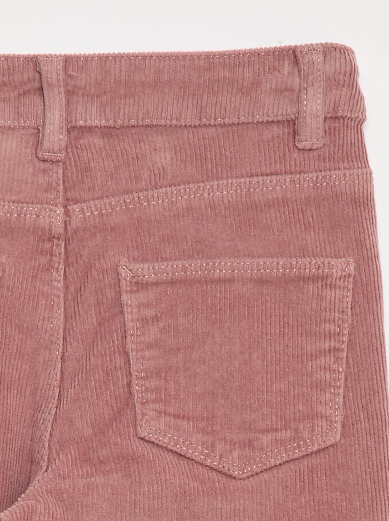 Flare broek van velours Rose - Kiabi