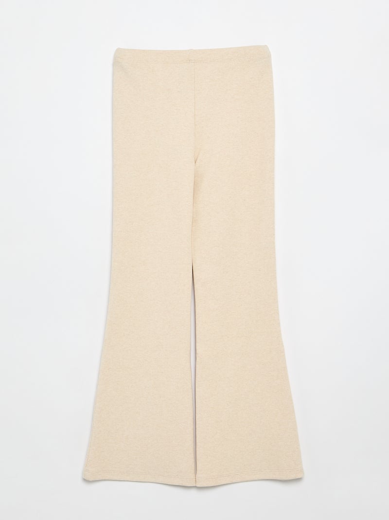 Flare legging van ribstof Biege - Kiabi