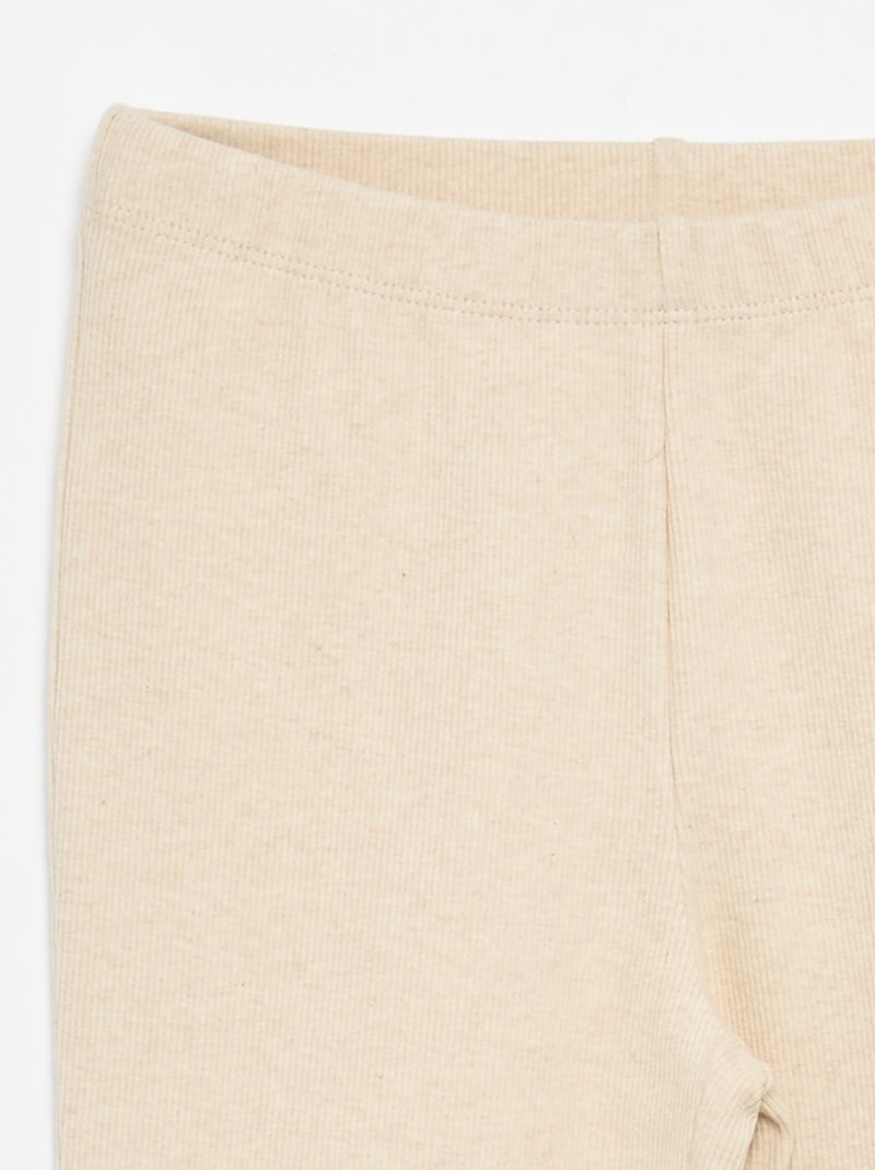 Flare legging van ribstof Biege - Kiabi