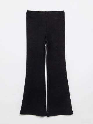 Flare legging van ribstof