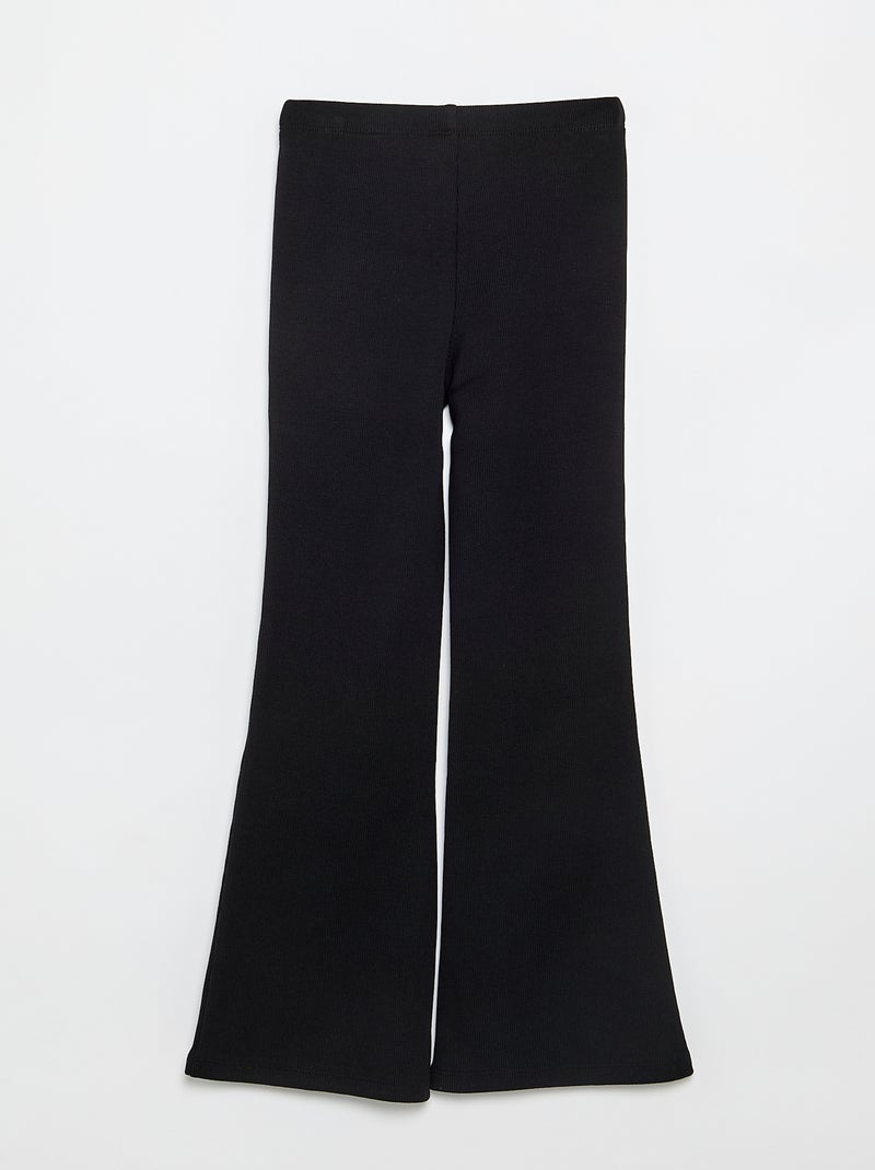 Flare legging van ribstof Zwart - Kiabi